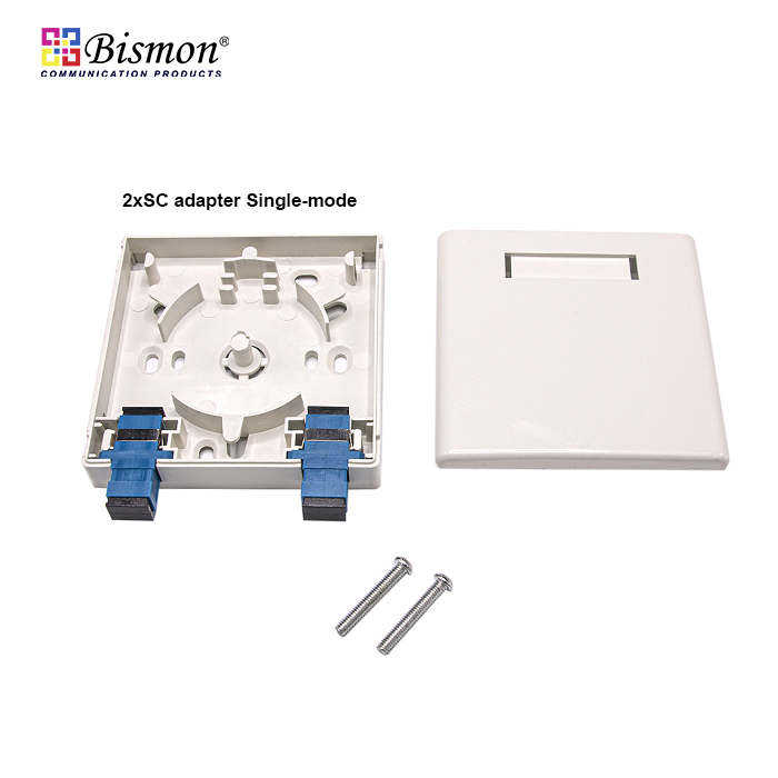 กล่องพักสาย Fiber optic FTTH Wall Outlet Box 2/4 Core SC/LC (กล่องเปล่า)